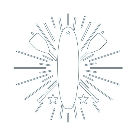 450x450 Surfboard And Paddles Surfing Outline Emblem Stand Up Paddle