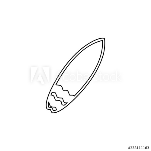 500x500 Surfboard Glyph Icon Simple Outline Vector Of Summer Set For Ui