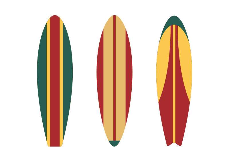 800x566 Surfboards Flat Vector