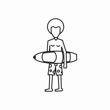 350x350 You Searched For Surfer With Surfboard Icon In Outline Style
