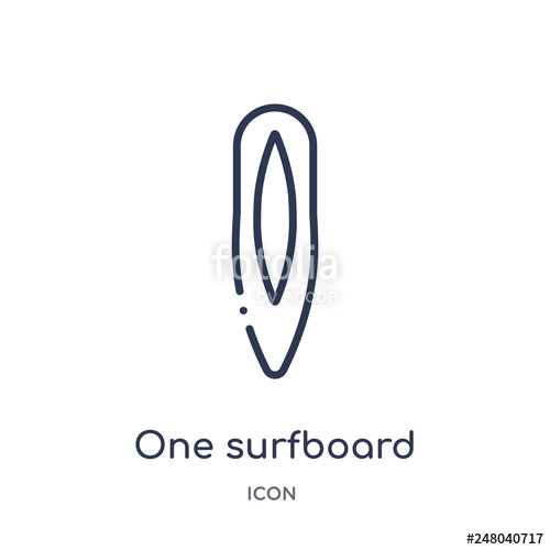 500x500 One Surfboard Icon From Nautical Outline Collection Thin Line One