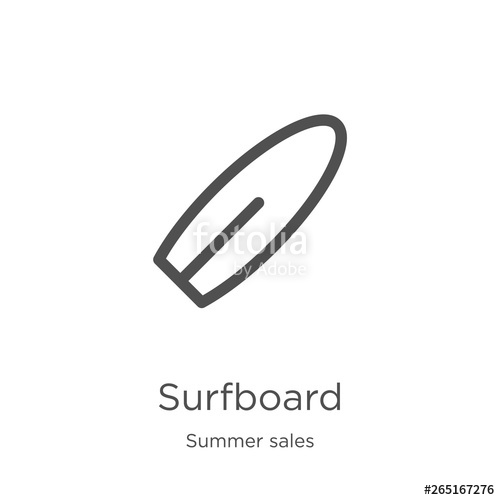 500x500 Surfboard Icon Vector From Summer Sales Collection Thin Line