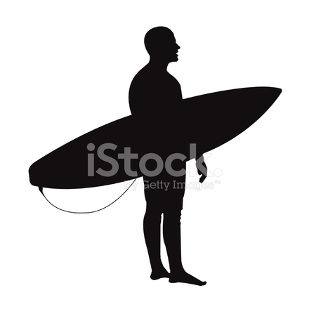 440x440 Surfer Silhouette Stock Vector