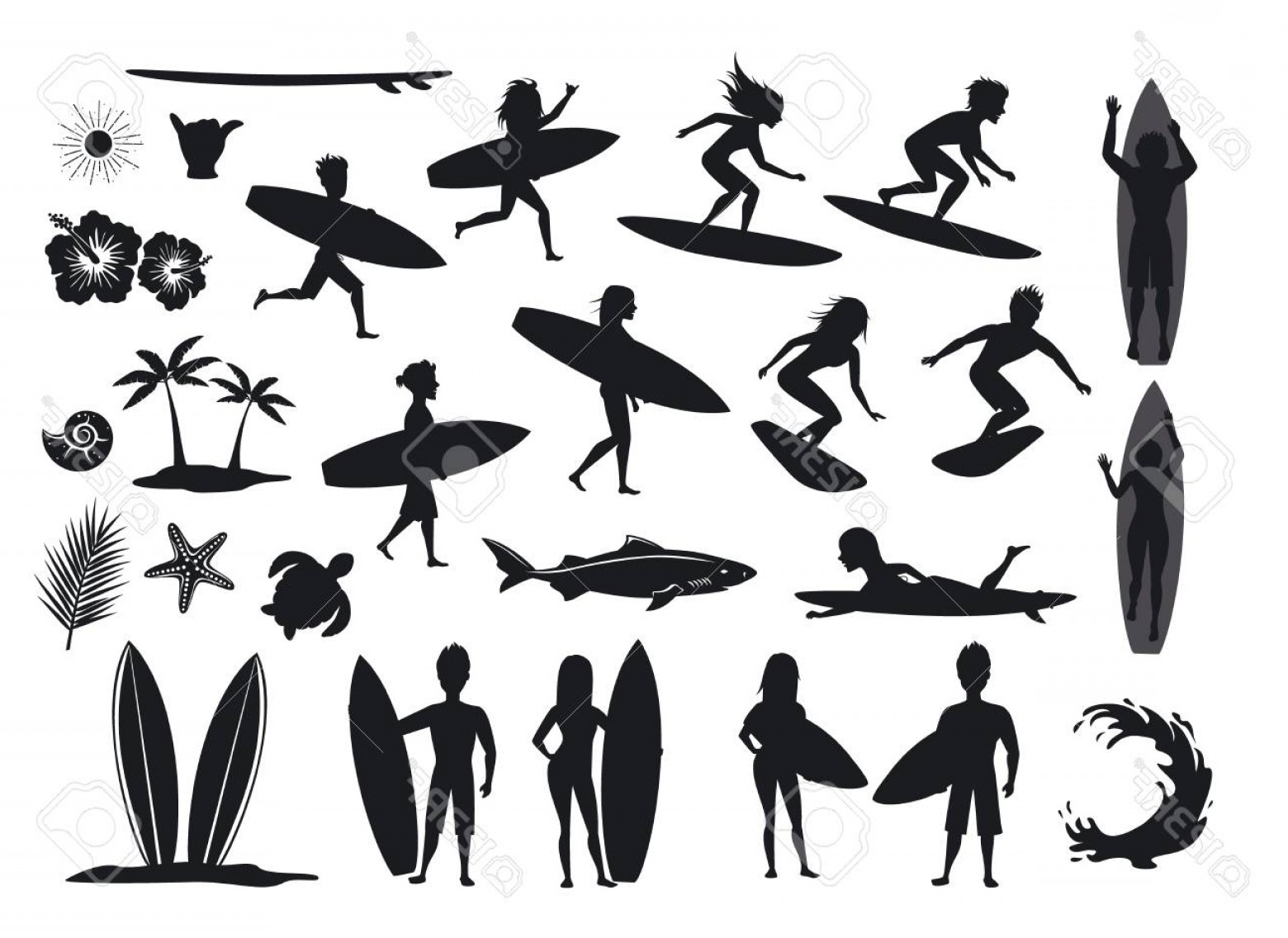 1560x1136 Waves With Surfer Silhouette Vector Hoodamath