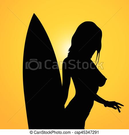 450x470 Girl With Surfboard On Yellow Background Three Girl