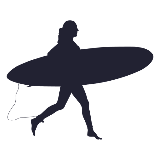 512x512 Girl With Surfboard Walking Silhouette