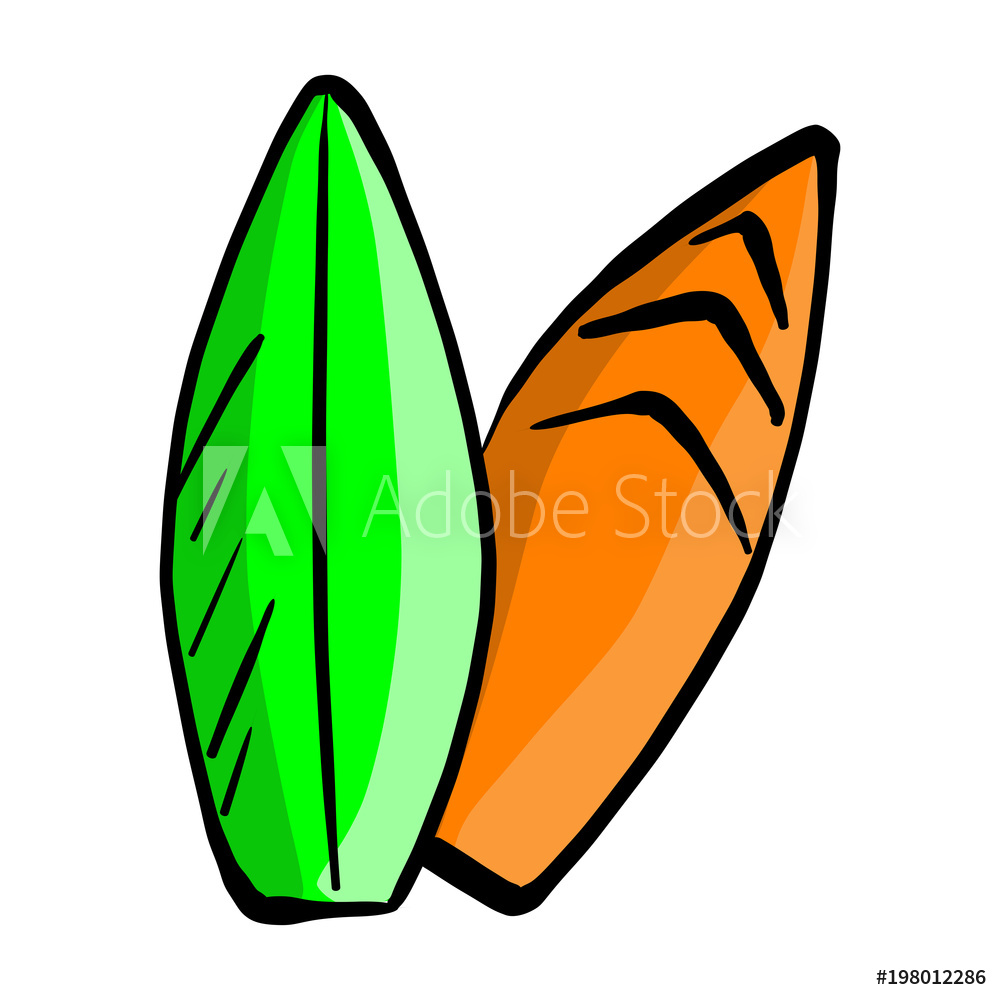 1000x1000 Photo Art Print Two Colorful Surfboard Vector Illustration