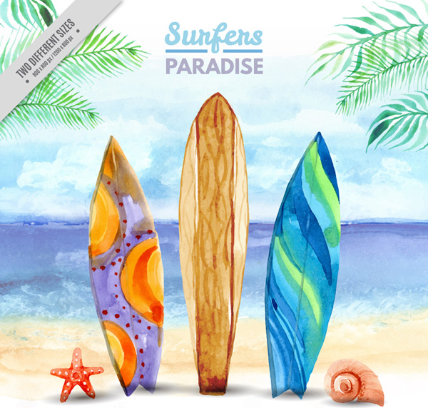 600x572 Sand On A Surfboard Vector For Free Download Free Vector