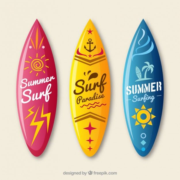 626x626 Surfboard Collection Premium Vector Para Subliminar