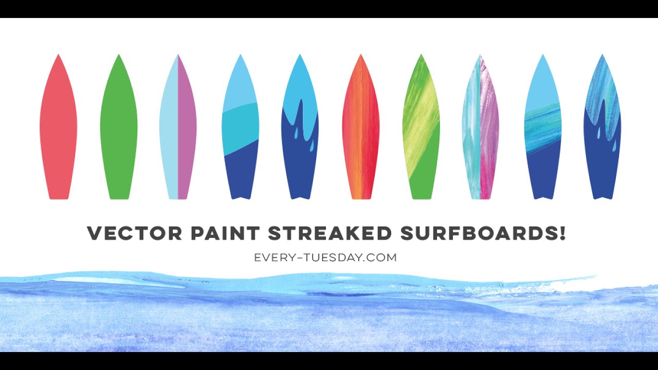 1280x720 How To Create A Vector Paint Streaked Surfboard