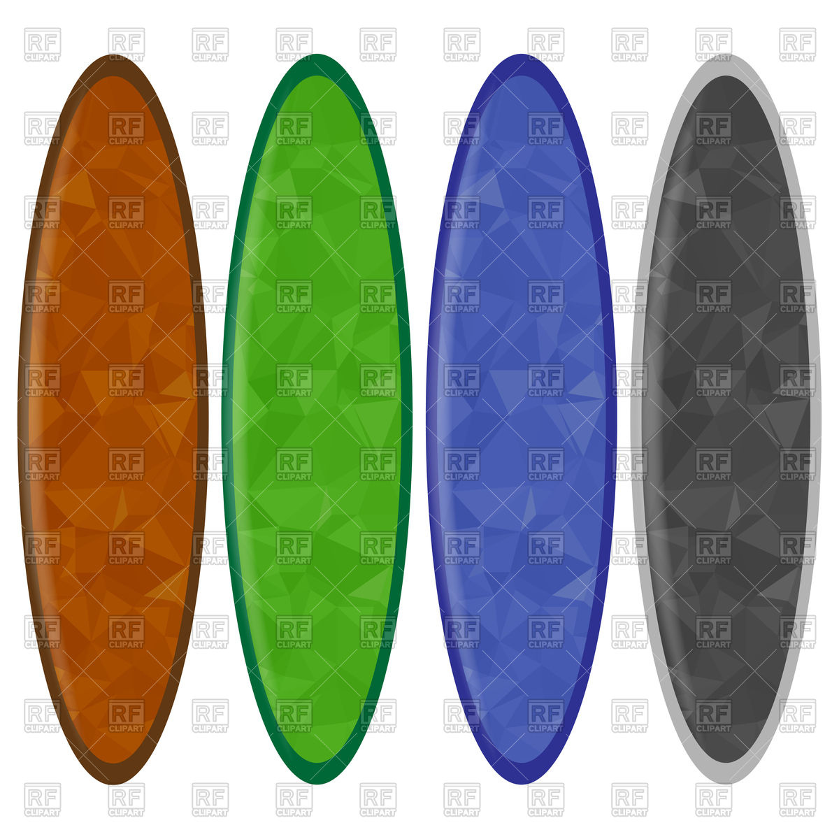 1200x1200 Set Of Colorful Surfboards Vector Image Of Objects