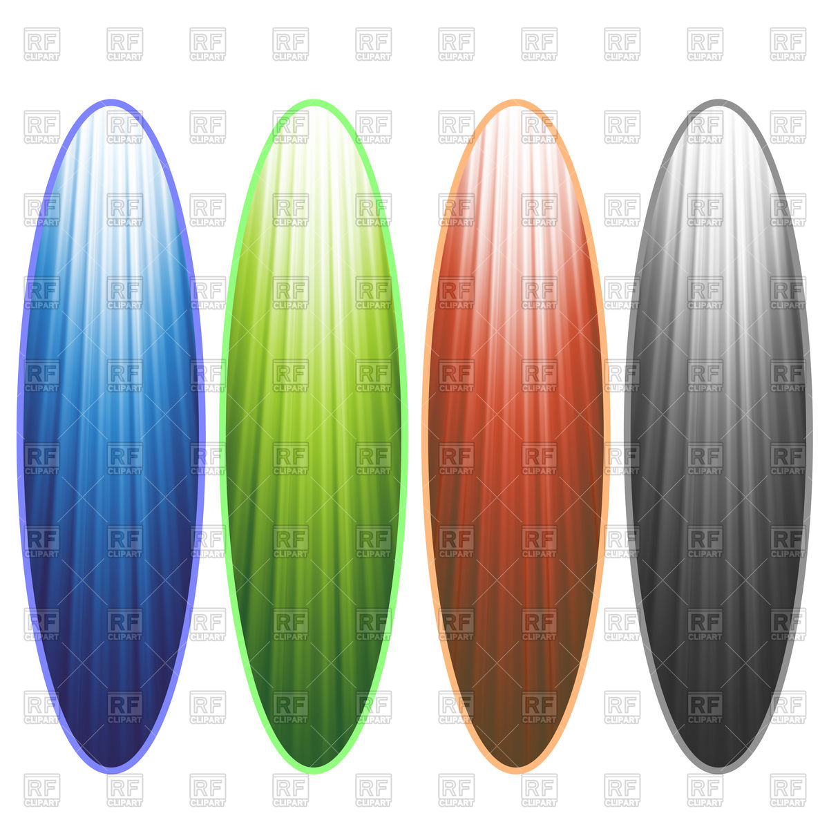 1200x1200 Set Of Surfboards Vector Image Of Objects