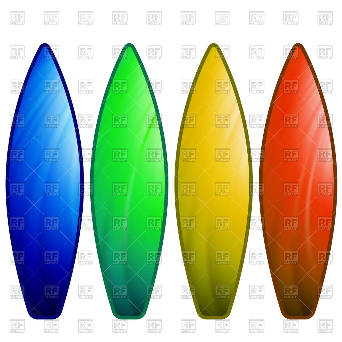 1200x1200 Set Of Surfboards Vector Image Of Objects