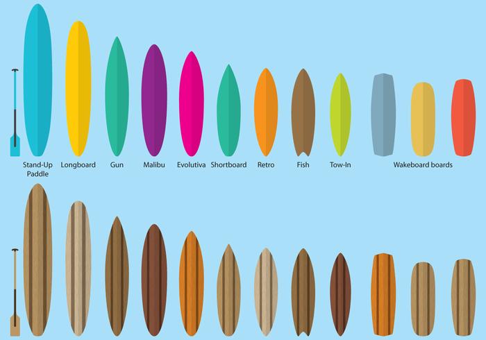700x490 Surf Board Vectors