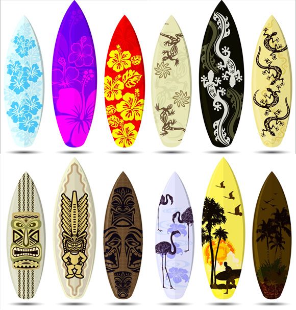 580x607 Surfboard Prints Vector Map Surfing In Surfboard, Map