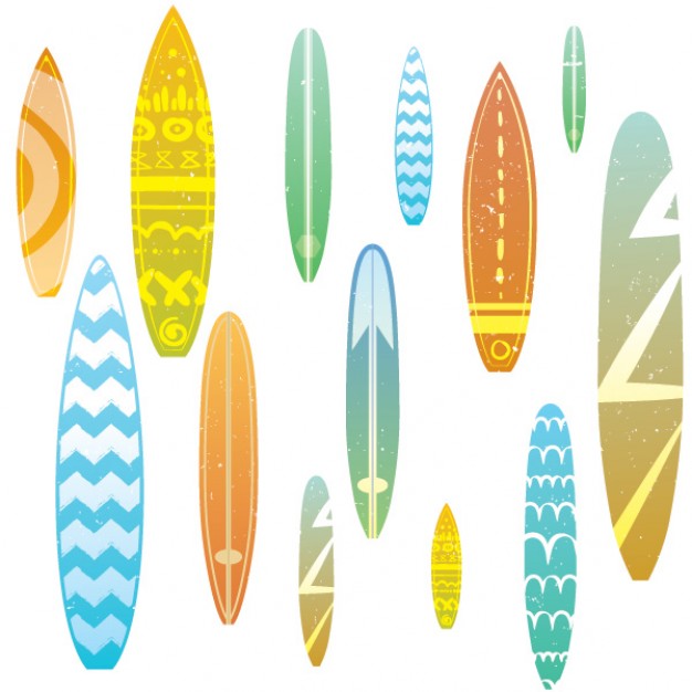 626x626 Surfboard Vectors With Different Designs Vector Free Download