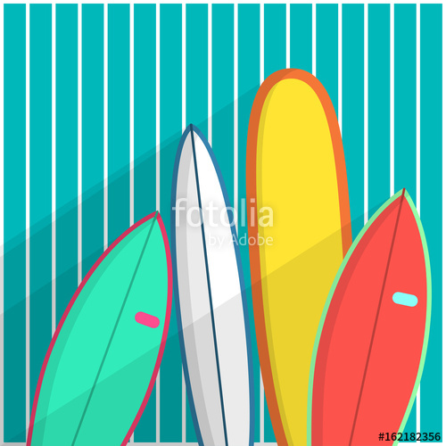 500x500 Surfboards Vector Illustration Four Surfboards Are Standing