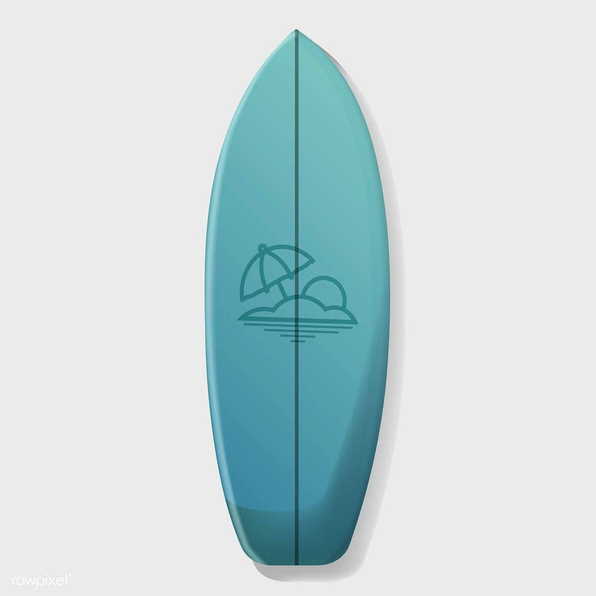 1200x1200 Blue Surfboard Vector Illustration Free Image
