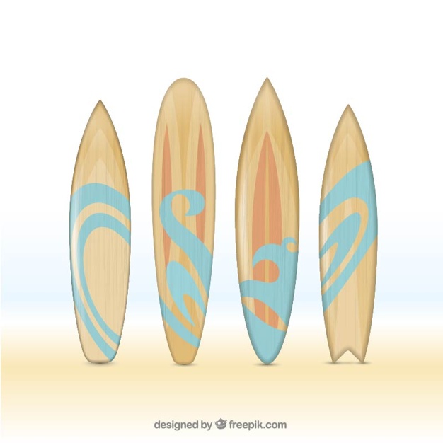 626x626 Hand Drawn Wooden Surfboards Vector Free Download
