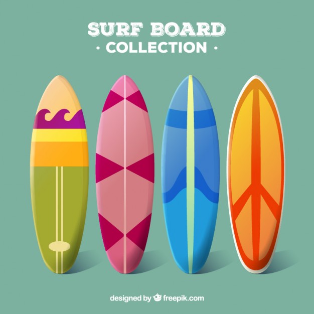 626x626 Surfboard Collection In Modern Style Vector Free Download