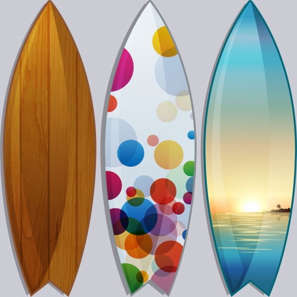 600x600 Surfboard Templates Wooden Bokeh Scenery Decoration Free Vector