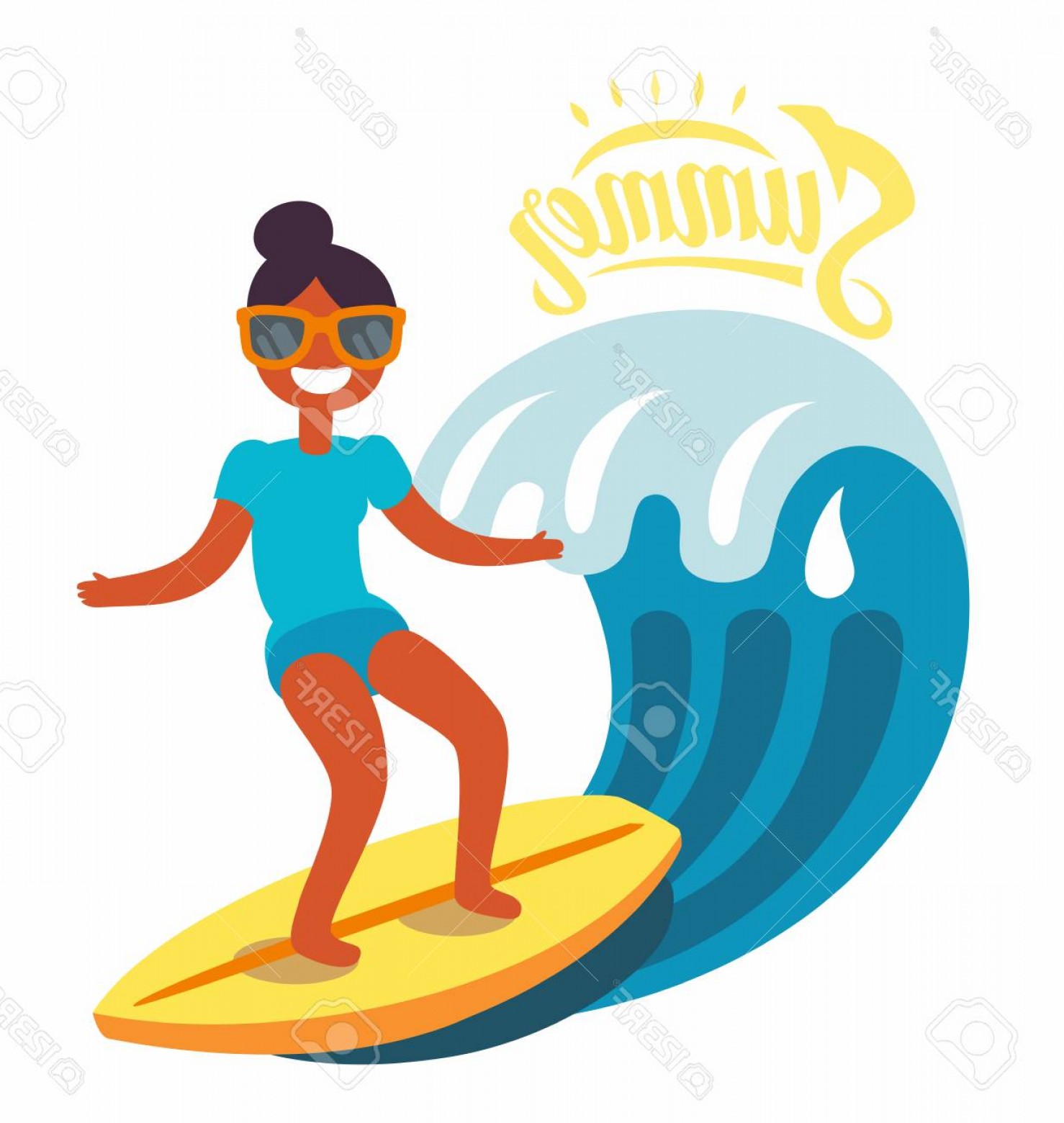 Photostock Vector Surfer Girl Rides The Waves Vector Flat Soidergi 1478x1560 Photostock Vector Surfer Girl Rides The Waves Vector Flat Soidergi