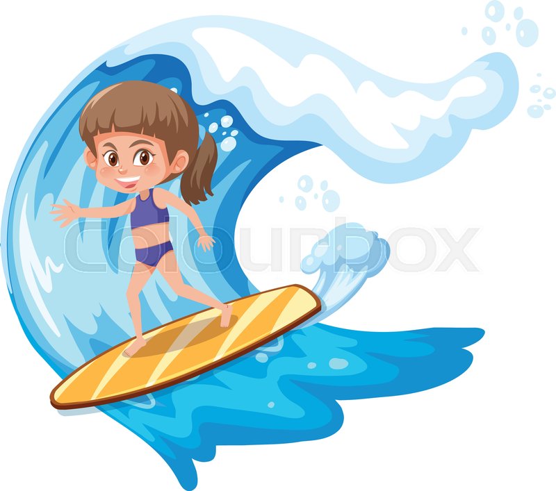 A Surfer Girl Character Illustration Stock Vector Colourbox 800x707 A Surfer Girl Character Illustration Stock Vector Colourbox