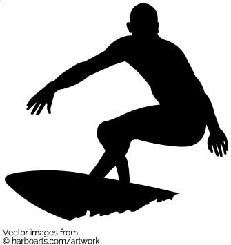 Surfer Silhouette Vector