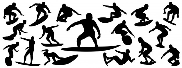 626x234 Set Of Surfer Silhouette Vector Premium Download