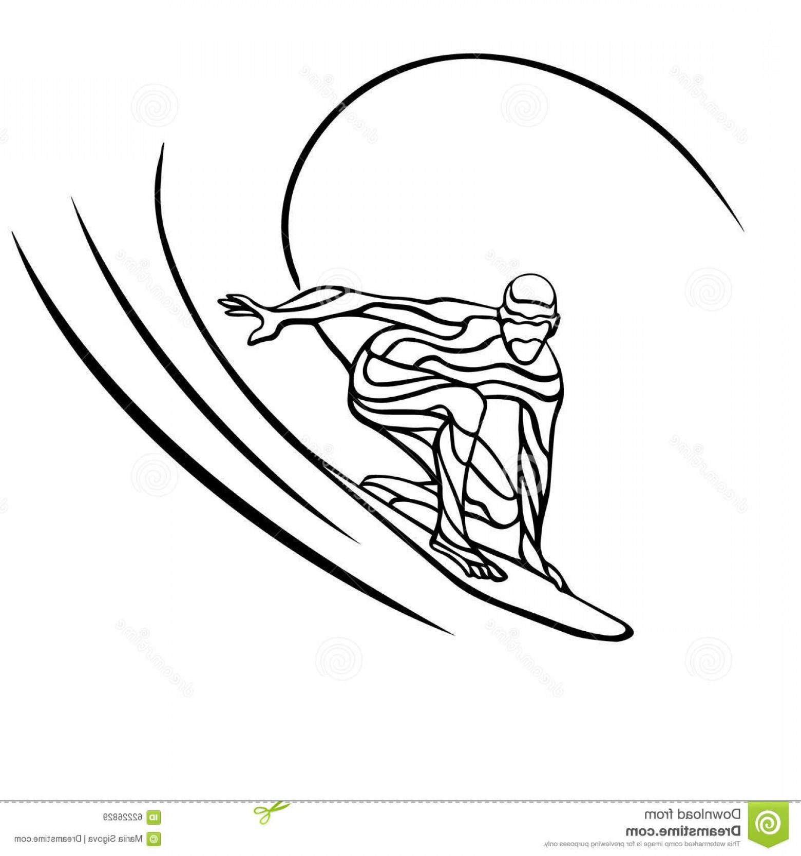 1560x1668 Stock Illustration Creative Waves Silhouette Surfer Abstract Ocean