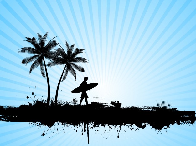 Surfer Silhouette Vector at Vectorified.com | Collection of Surfer ...