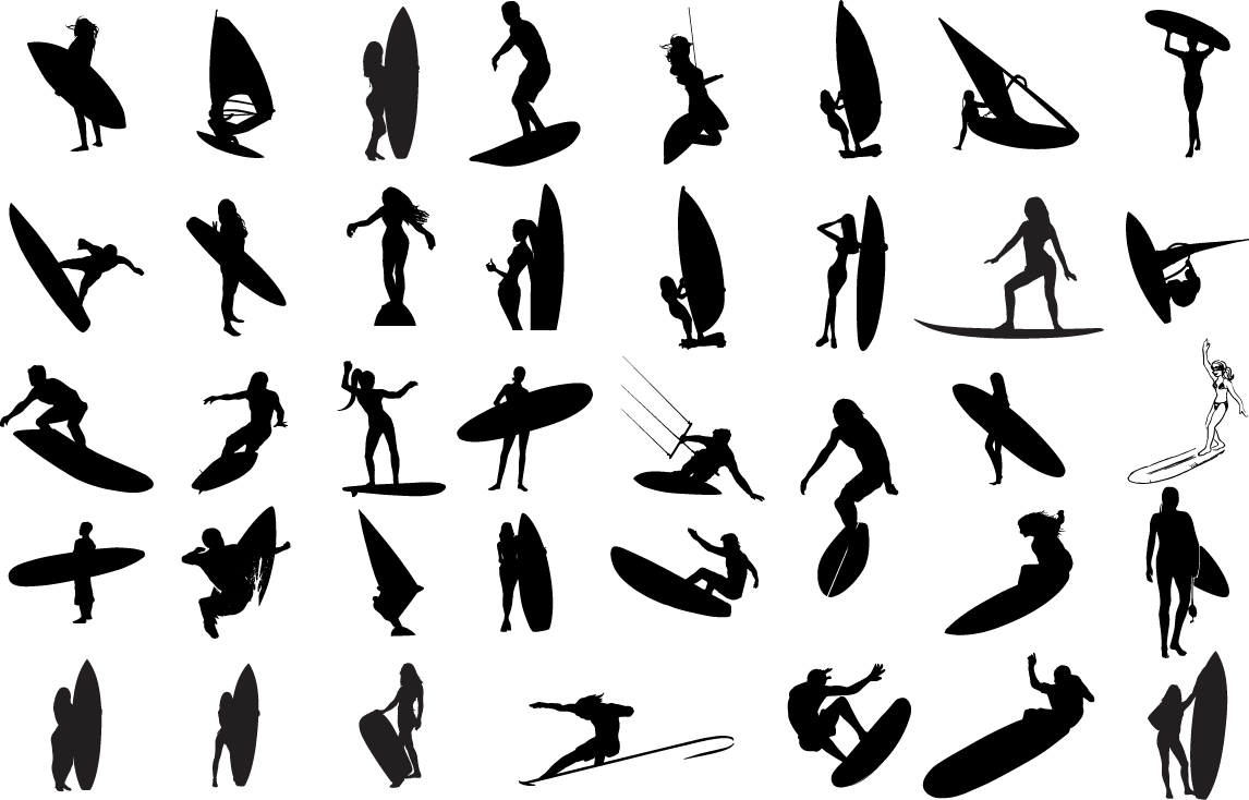 1146x734 Surfers Silhouette Vector Icon Template Clipart Free Download