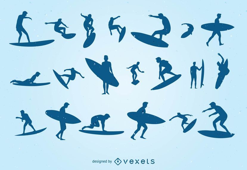 829x570 Going Surfing Check Out This Rad Surfer Silhouette Set, Filled