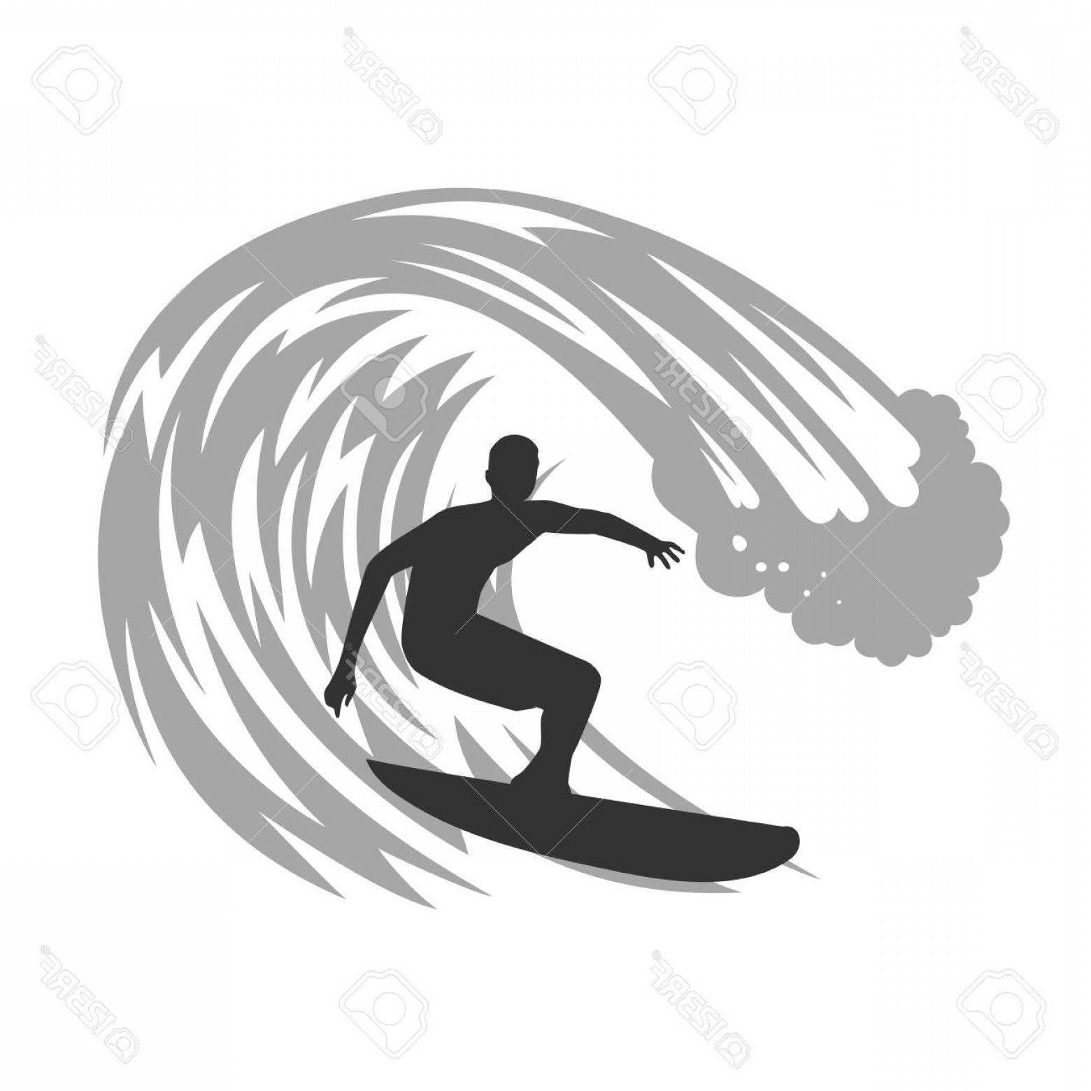 1560x1560 Photostock Vector Surfer On Wave Vector Illustration Createmepink