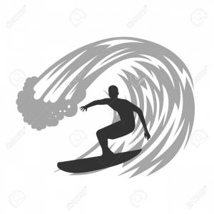 300x300 Photostock Vector Surfer On Wave Vector Illustration Hoodamathrun