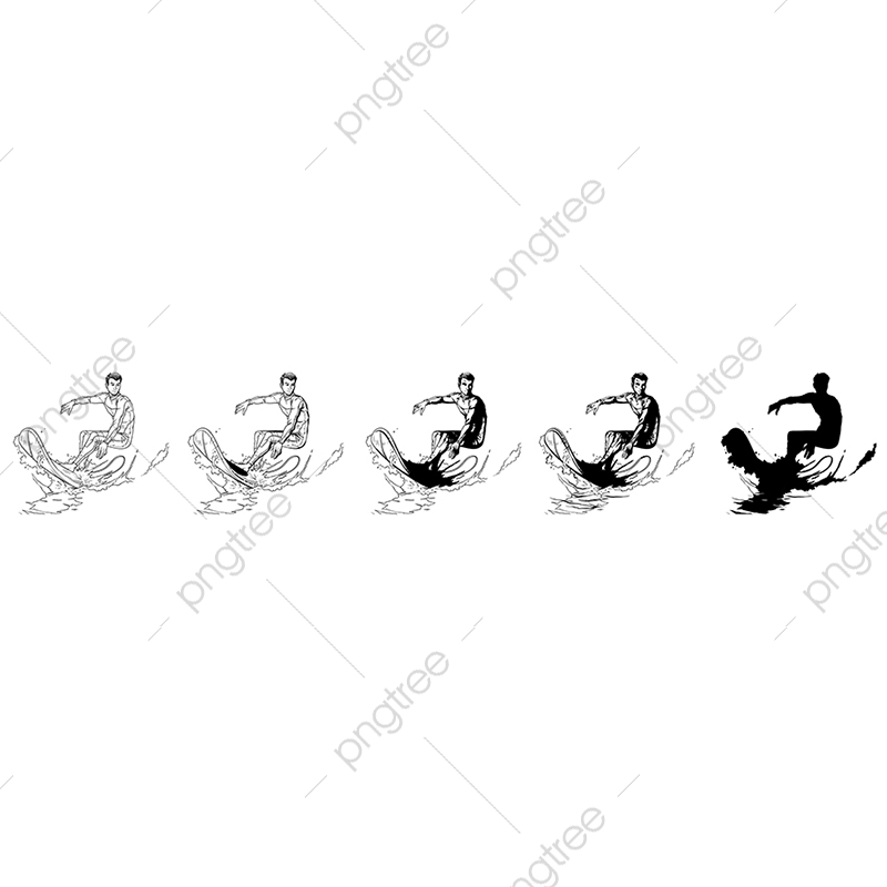 800x800 Set Vector Illustration Of A Surfer, Surfer, Surfing, Wave Png