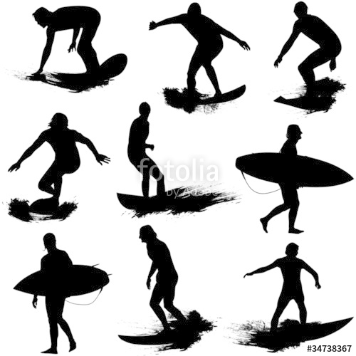 500x500 Surf Silhouettes Stock Image And Royalty Free Vector