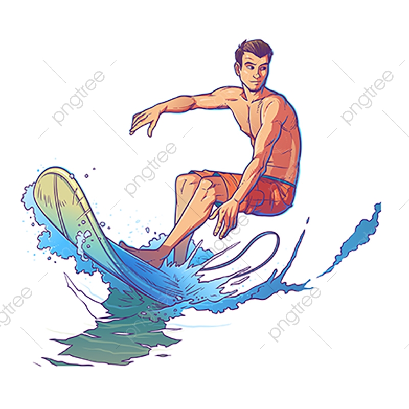 800x800 Vector Illustration Of A Surfer, Surfer, Surfing, Wave Png