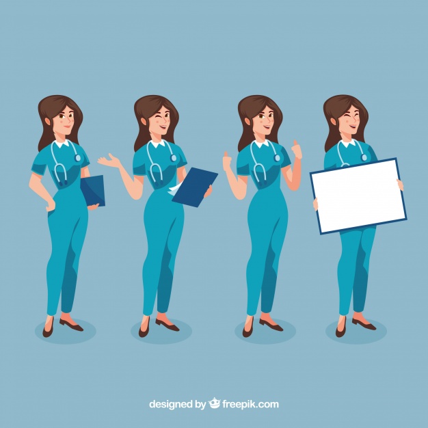 626x626 Pack Of Happy Female Surgeon Vector Free Download