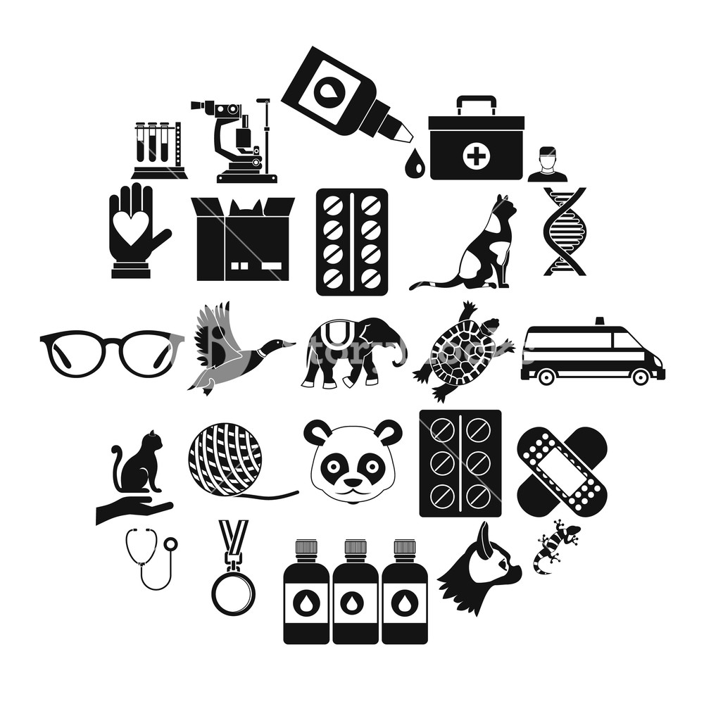 1000x1000 Veterinary Surgeon Icons Set Simple Set Of Veterinary Surgeon