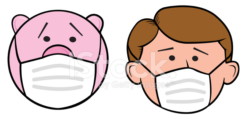 Pig And Man With Surgical Mask Stock Vector 800x396 Pig And Man With Surgical Mask Stock Vector