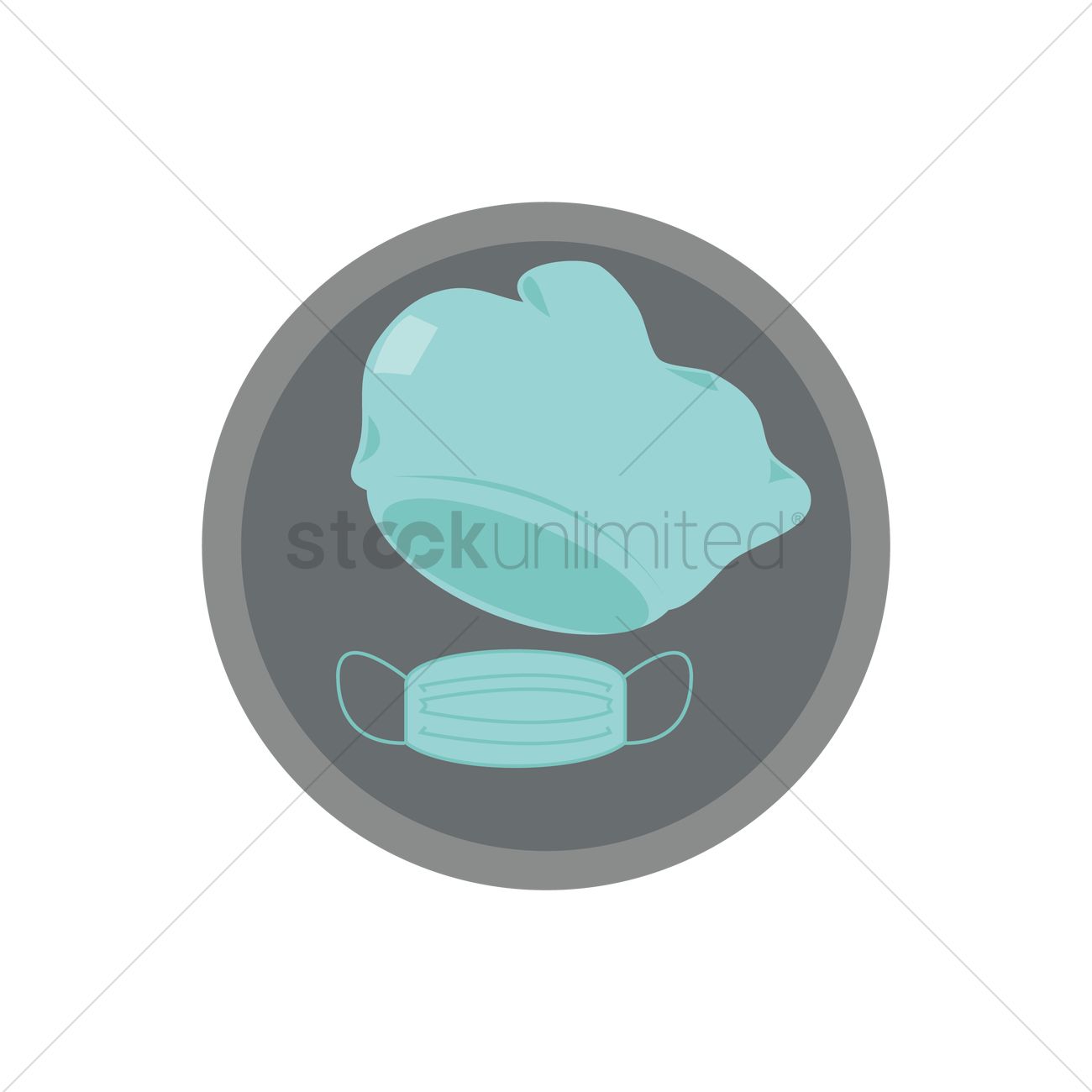 Surgical Cap And Mask Vector Image 1300x1300 Surgical Cap And Mask Vector Image