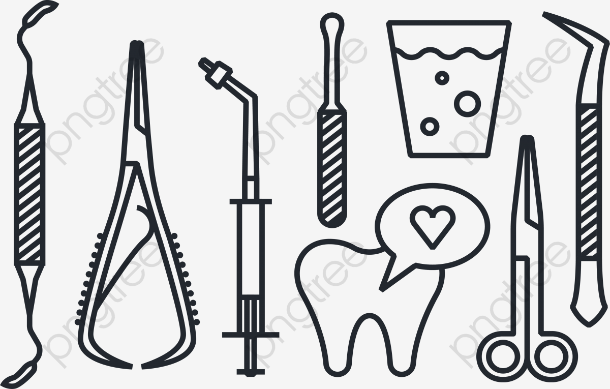 1200x765 Vector Cartoon Dental Surgical Instruments, Operation, Surgical