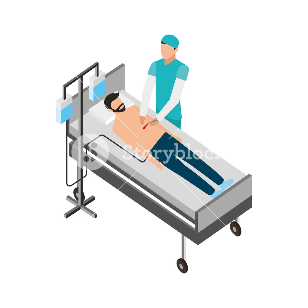 1000x1000 Doctor And Patient Operating Surgical Vector Illustration Royalty
