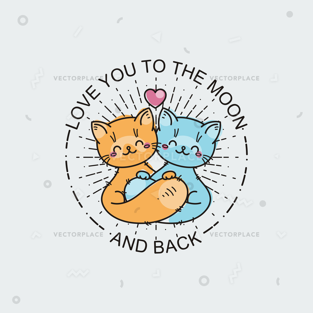1000x1000 Love You To Moon Back Cartoon Vector Illustration