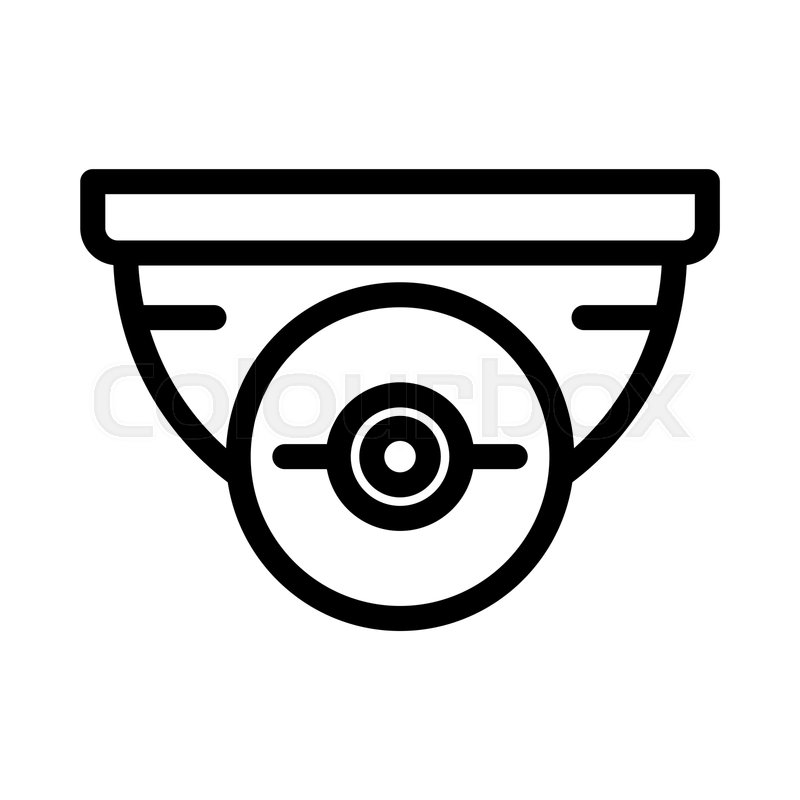 800x800 Cctv Camera Line Icon Surveillance Stock Vector Colourbox
