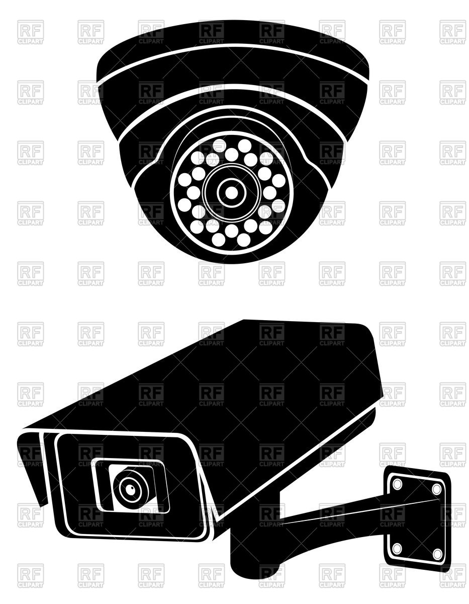 933x1200 Silhouettes Of Surveillance Cameras Vector Image Of Objects