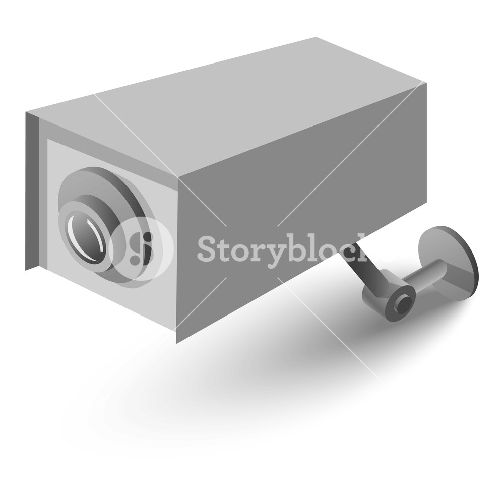 1000x1000 Surveillance Camera Icon Isometric Illustration