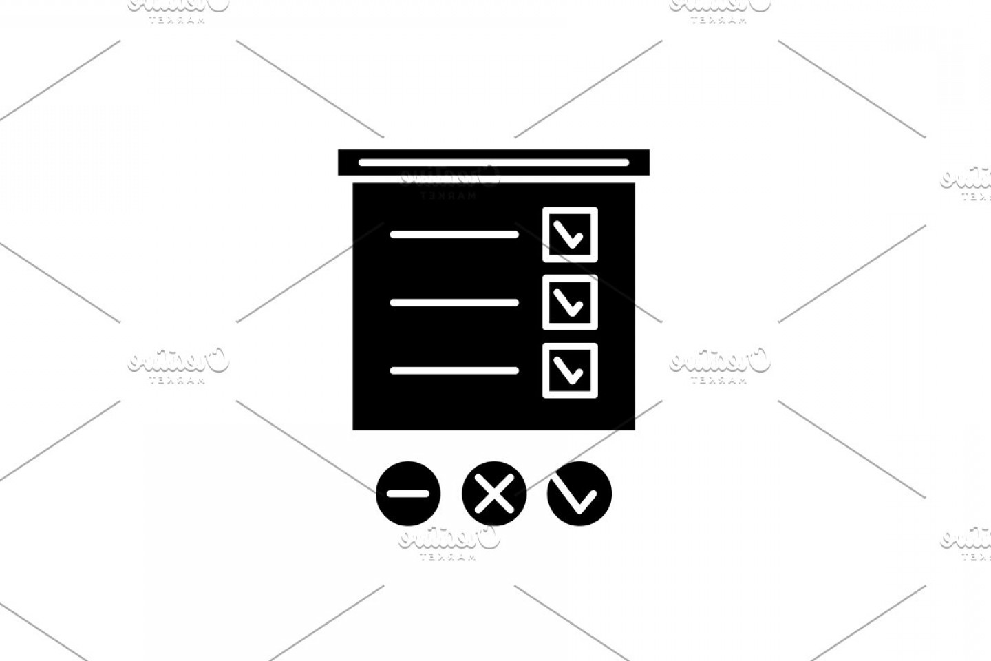 1440x960 Survey List Black Icon Vector Sign Handandbeak