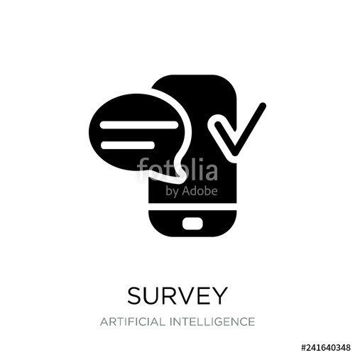 500x500 Survey Icon Vector On White Background, Survey Trendy Filled